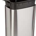 Smudge Resistant Rectangular Trash Can with Soft-Close Lid, Foot Pedal, Removable Inner Bucket, 30 Liter/7.9 Gallon, Brushed Stainless Steel, Satin Nickel Finish, 13.8"L x 11.8"W x 25"H
