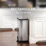 50 Liter / 13.0 Gallon Rectangular Kitchen Step Trash Can, Brushed Stainless Steel - Image 2