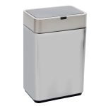 2.4 Gallon / 9L Small Motion Sensor Trash Can, Stainless Steel Automatic Trash Bin, Touchless Small Electric Garbage Can for Bathroom, Bedroom, Under Desk, Silver (2 AA Required)