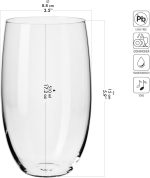 Water Juice Drinking Glasses, Set of 6 Pieces, 17.2 oz, Blended Collection, Everyday Drinking Glasses, Multipurpose, Dishwasher Safe, Made in Europe - Image 2