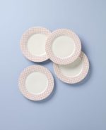 Gingham Dinner Plates, Set of 4, Pink, Valentine's Day - Image 2
