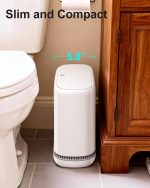 3 Gallon Slim Small Bathroom Trash Can with Lid, White Dog Proof Garbage Can with Air-Press Bag Expander & Removable Bucket, Narrow Bathroom Waste Basket for Bedroom, Office, Dorm - Image 2