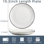 Ceramic White Dinner Plates Set of 6, 10.5 Inch Plates for Kitchen, Microwave Oven and Dishwasher Safe, Modern Dishes Set for Pasta,Steak, Dessert, Salad - Image 2
