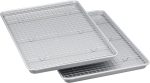 Ceramic Nonstick Baking Sheets & Cooling Rack Set, PTFE & PFOA Free, Dishwasher Safe, Oven Safe, Half Sheet Size, Gray, 2-Pack