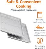 Ceramic Nonstick Baking Sheets & Cooling Rack Set, PTFE & PFOA Free, Dishwasher Safe, Oven Safe, Half Sheet Size, Gray, 2-Pack - Image 2