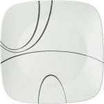 Square Simple Lines Dinner Plate Set, 6 Pack