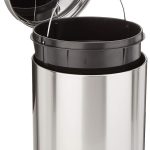 Round Cylindrical Trash Can with Soft-Close Lid, Foot Pedal, Removable Inner Bucket, Smudge Resistant, 20 l/5.3 gallon, Brushed Stainless Steel