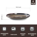 Ceramic dinner plates set of 4, Large Dinnerware Plates & Salad plates for party and wedding, Microwave safe porcelain plates set, 10 Inch - Image 2