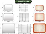 Baking Sheet Tray Cooling Rack with Silicone Baking Mat Set, Stainless Steel Cookie Pan For Oven, Set of 9 (3 Sheets + 3 Racks + 3 Mats), Warp Resistant & Heavy Duty & Easy Clean, Red - Image 2