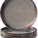 Ceramic dinner plates set of 4, Large Dinnerware Plates & Salad plates for party and wedding, Microwave safe porcelain plates set, 10 Inch