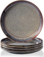 Ceramic dinner plates set of 4, Large Dinnerware Plates & Salad plates for party and wedding, Microwave safe porcelain plates set, 10 Inch